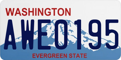 WA license plate AWE0195
