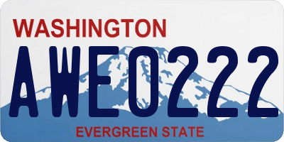 WA license plate AWE0222
