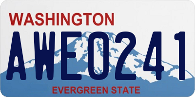 WA license plate AWE0241