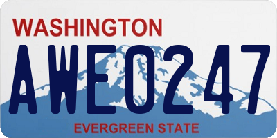 WA license plate AWE0247