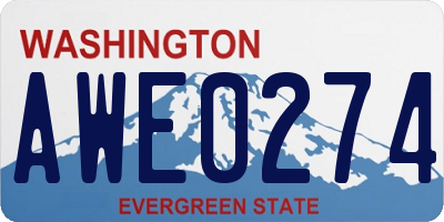 WA license plate AWE0274