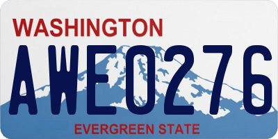 WA license plate AWE0276