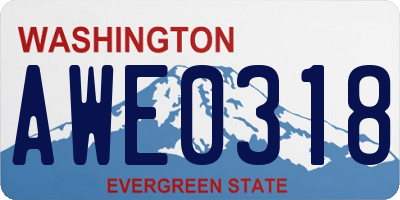 WA license plate AWE0318