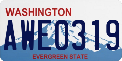 WA license plate AWE0319