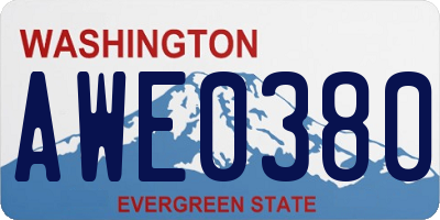 WA license plate AWE0380