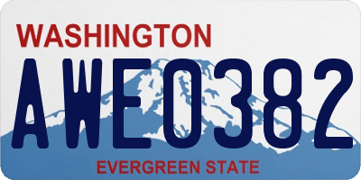 WA license plate AWE0382