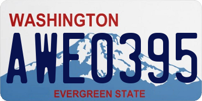 WA license plate AWE0395