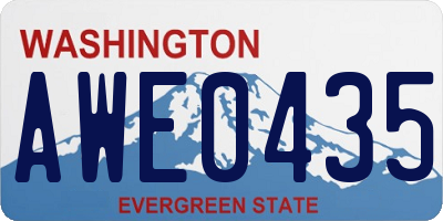 WA license plate AWE0435