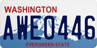 WA license plate AWE0446