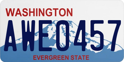 WA license plate AWE0457