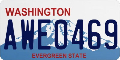 WA license plate AWE0469