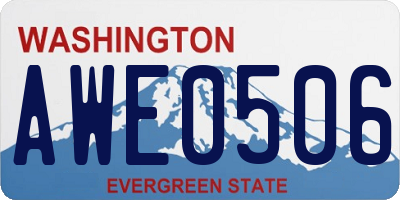 WA license plate AWE0506