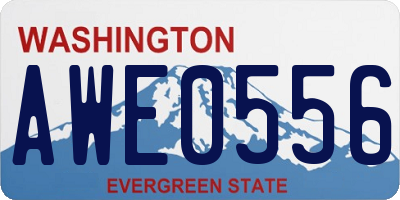 WA license plate AWE0556