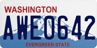 WA license plate AWE0642