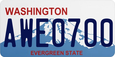 WA license plate AWE0700