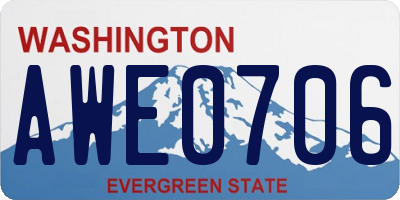 WA license plate AWE0706