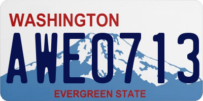 WA license plate AWE0713