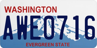 WA license plate AWE0716