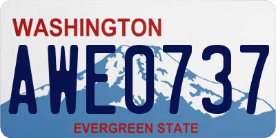WA license plate AWE0737