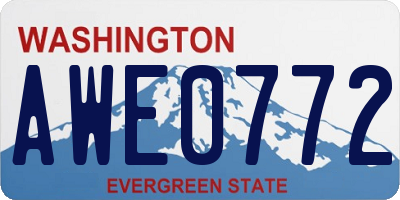 WA license plate AWE0772