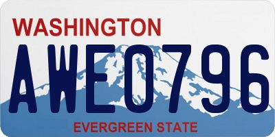 WA license plate AWE0796