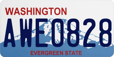 WA license plate AWE0828