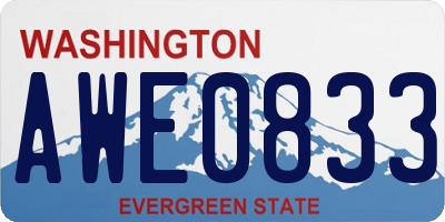 WA license plate AWE0833