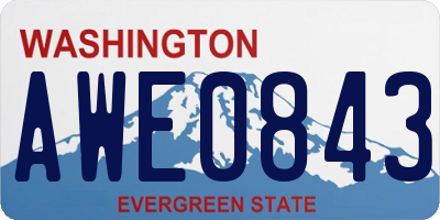 WA license plate AWE0843