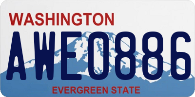 WA license plate AWE0886