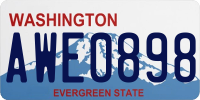 WA license plate AWE0898