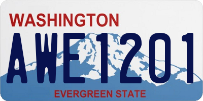 WA license plate AWE1201