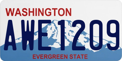 WA license plate AWE1209