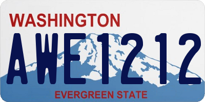 WA license plate AWE1212