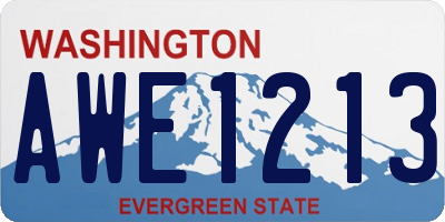 WA license plate AWE1213