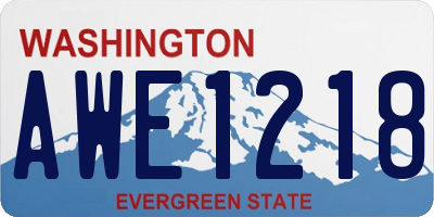 WA license plate AWE1218