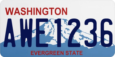 WA license plate AWE1236