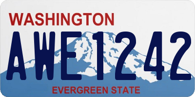 WA license plate AWE1242