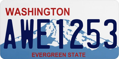 WA license plate AWE1253