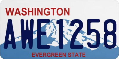 WA license plate AWE1258