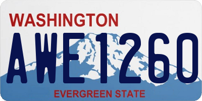 WA license plate AWE1260