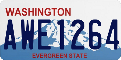 WA license plate AWE1264