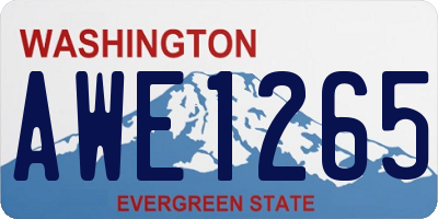WA license plate AWE1265