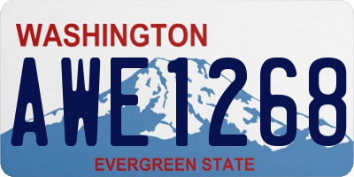 WA license plate AWE1268