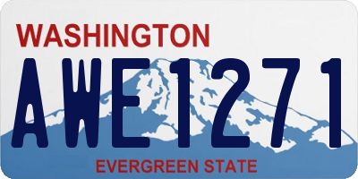 WA license plate AWE1271