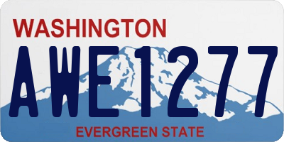WA license plate AWE1277