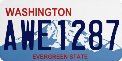 WA license plate AWE1287
