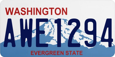 WA license plate AWE1294