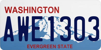 WA license plate AWE1303
