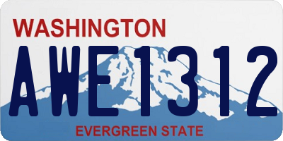 WA license plate AWE1312