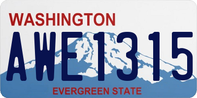 WA license plate AWE1315